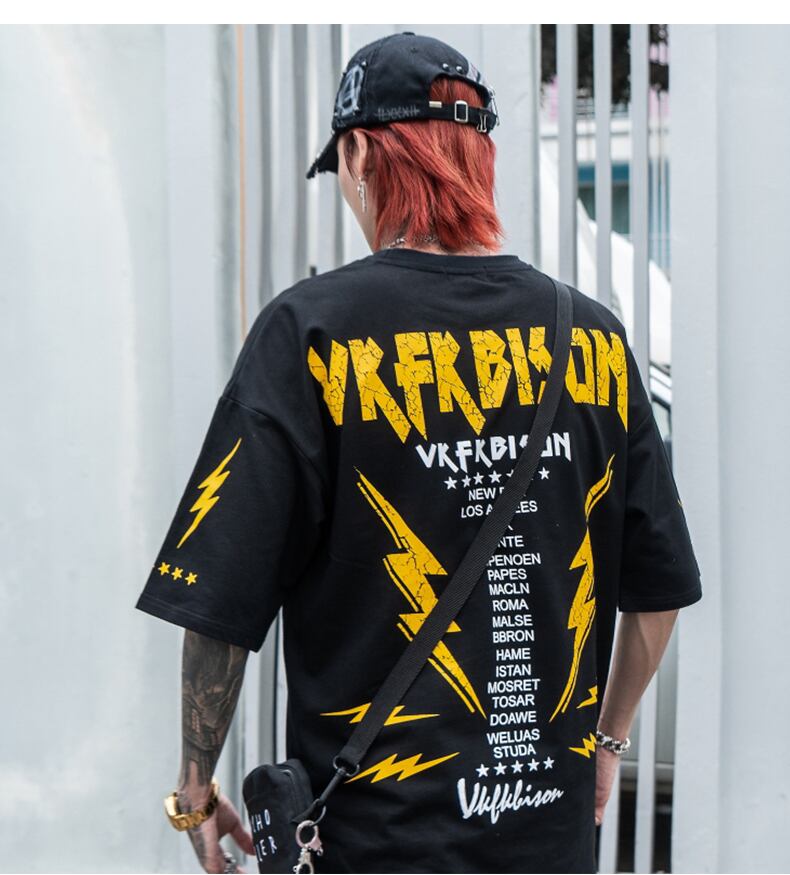 全2色 Tシャツ カットソー プリント カジュアル ストリート 