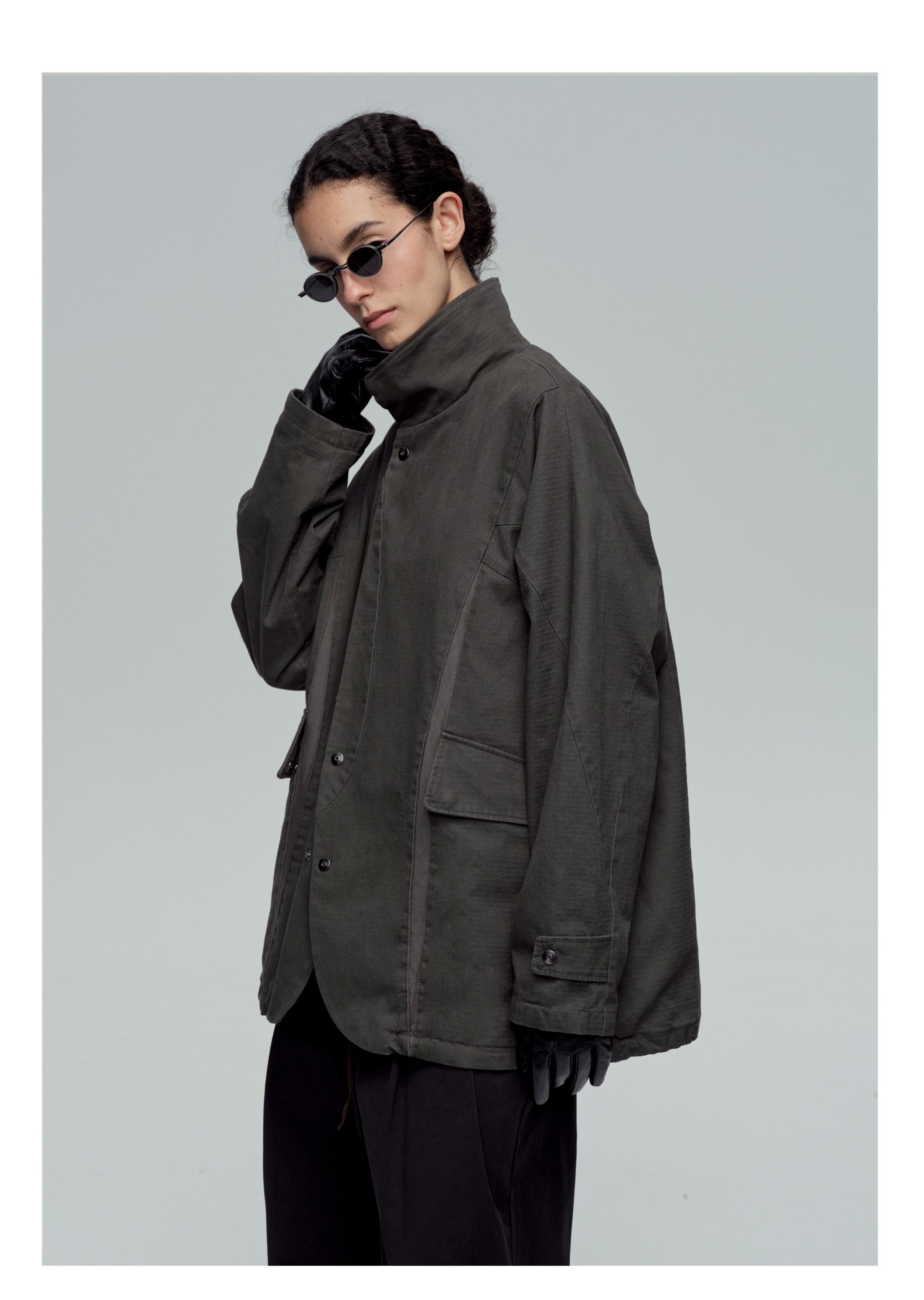 DECESOLO 25AW スタンドアカラー ウォッシュパッチワークジャケット