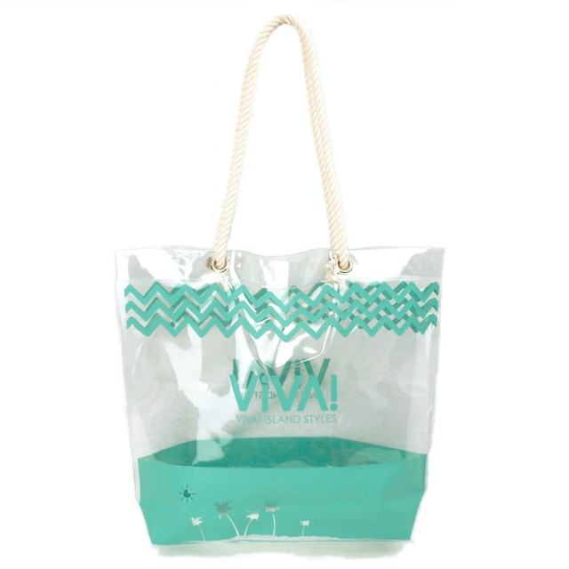 VIVA! ISLAND｜ビバアイランド VACANCES TOTE BAG (クリアトートバッグ/グリーン｜V-912204)