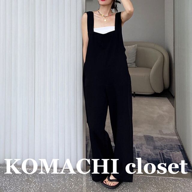 【送料無料】 オールインワン ジャンプスーツ オーバーオール ノースリーブ ワイドレッグパンツ ハイウエスト ルーズ 韓国 レディース かわいい 可愛い キュート 大人可愛い 大人女子 シンプル きれいめ カジュアル 大人 気品 上品 おしゃれ お洒落 こなれ感 きちんと 大人女子 クール エレガント フェミニン S M L ブラック 夏 オルチャン 10代 20代 30代 女子会 デート ショッピング お泊まり 休日 旅行 普段使い コーデ トレンド 脚長 美脚 スタイル 楽チン