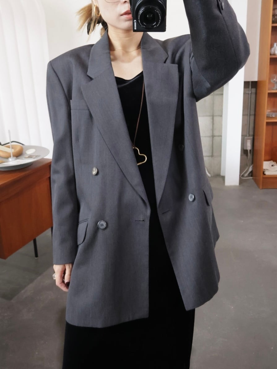 <vintage>basic gray double jacket