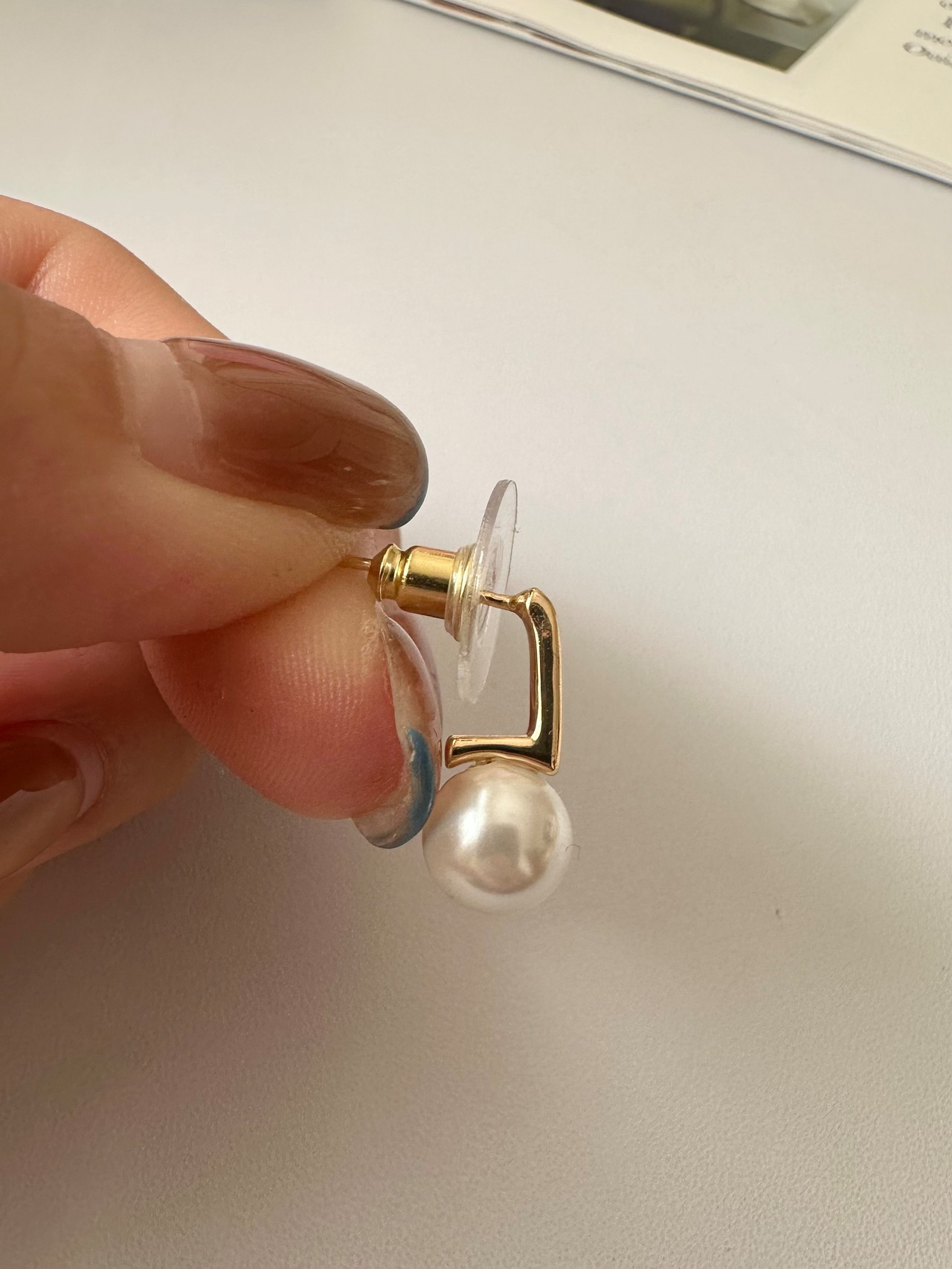 S925 シンプルパールピアス