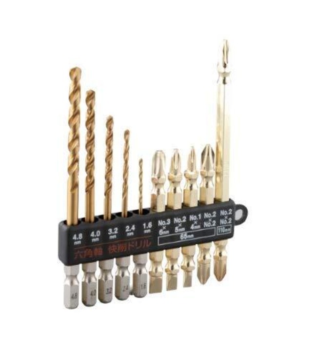 イチネンアクセス RELIEF(リリーフ) 鉄工ドリル 六角軸下穴ドリル+両頭ビット 10本組 26596 10本組