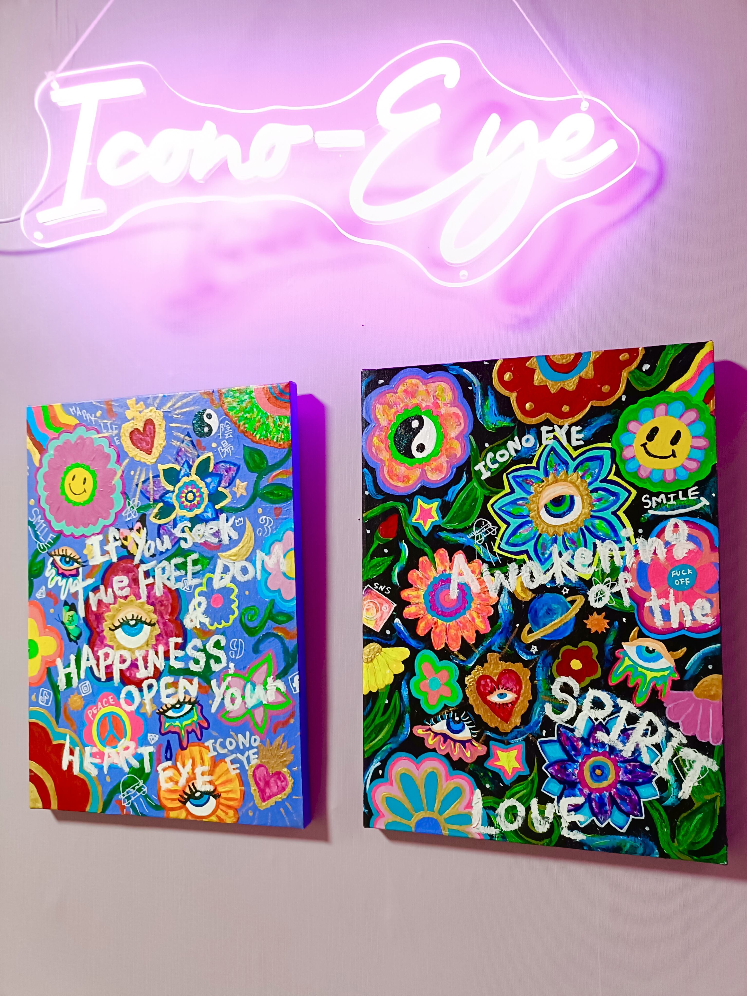 愛と狂気のマーケット出展作品】Icono-Eye-再生-Message Flowers（PU