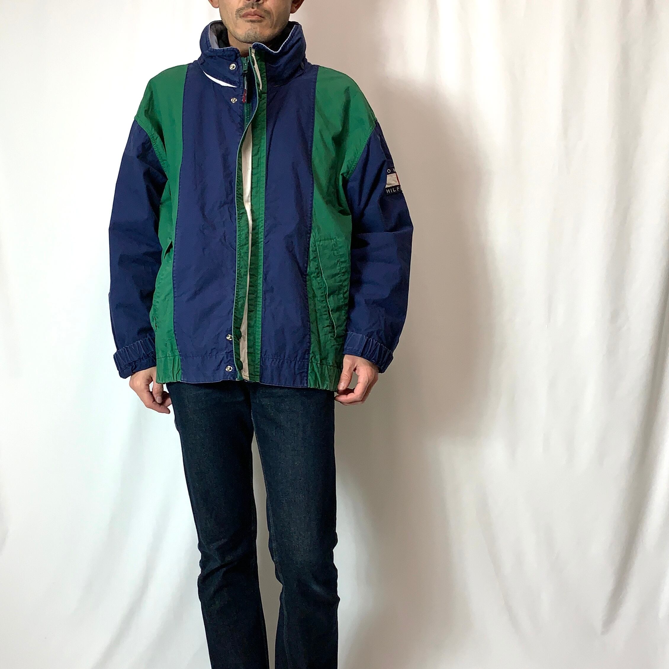 vintage old 90s TOMMY HILFIGER cotton blousonトミーヒルフィガー