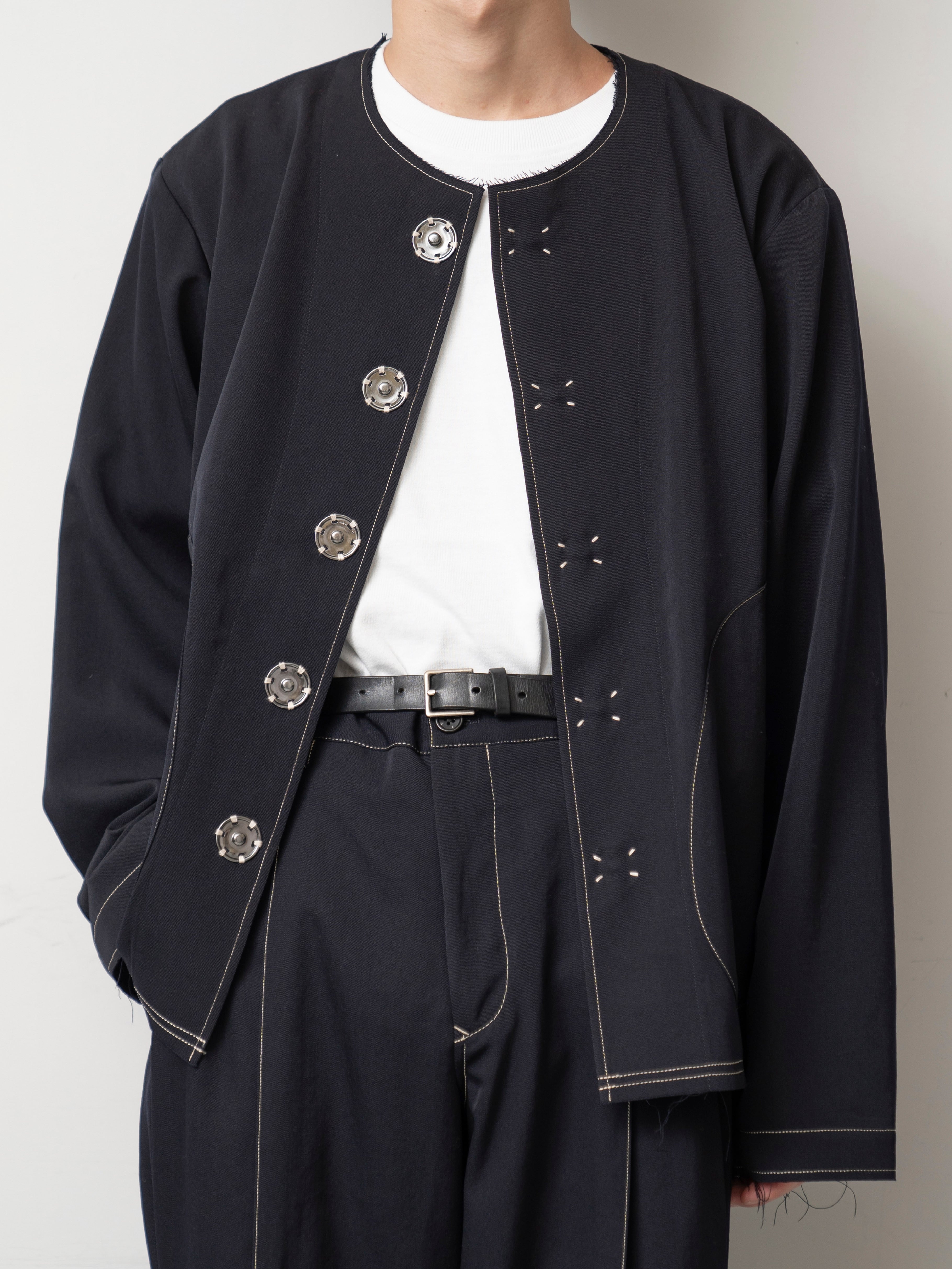 KHOKI／H NO COLLAR JACKET／ノーカラージャケット 21AW KHOKI コッキ ノーカラージャケット H NO COLLAR JACKET