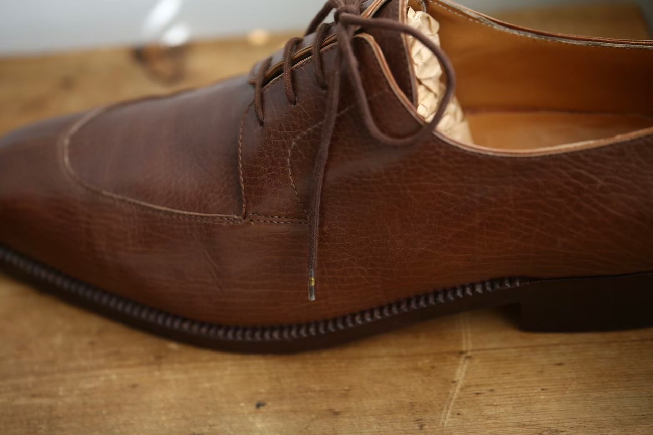 【Marini】イタリア最古の老舗 注文靴 羽根Uチップシューズ ミディアムブラウン Size7eq
