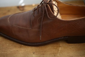 【Marini】イタリア最古の老舗 注文靴 羽根Uチップシューズ ミディアムブラウン Size7eq
