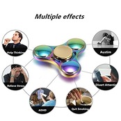 Lumturi ハンドスピナー 指スピナー Hand spinner ストレス解消 集中力を高める 高速回転 子供大人に適用 (S1虹色)