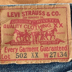 【LEVI'S】502xx 復刻 赤耳 ビッグE ギャラ入り 隠しリベット TALONジップ ヒゲ ハチノス W27