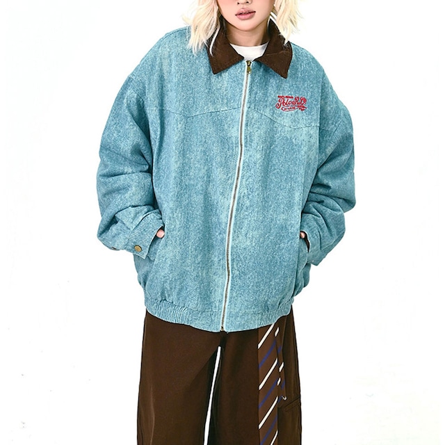 カレッジワークテイストバックロゴブルゾン 2col R01252