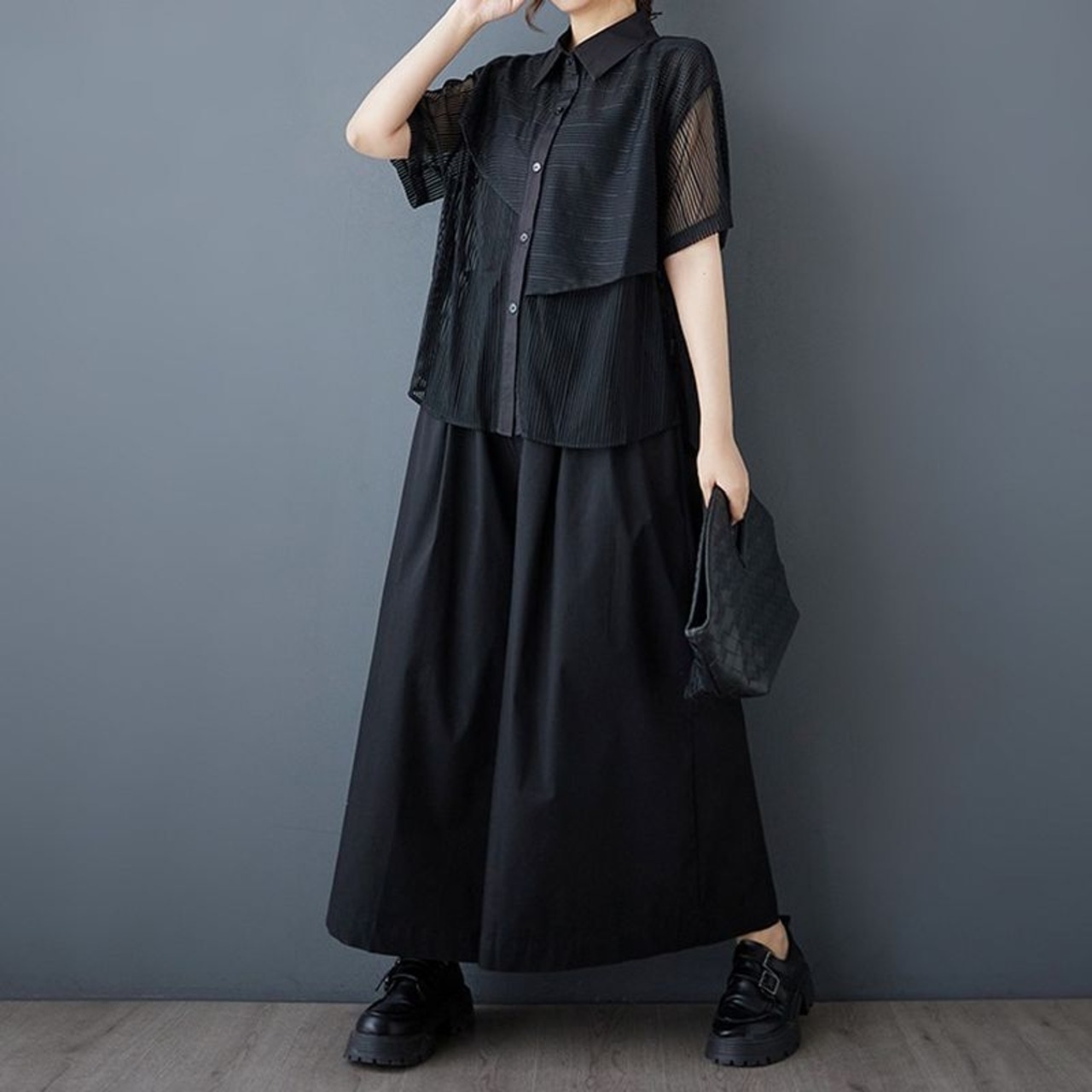 メッシュ切替 ボタンダウンシャツ  30125