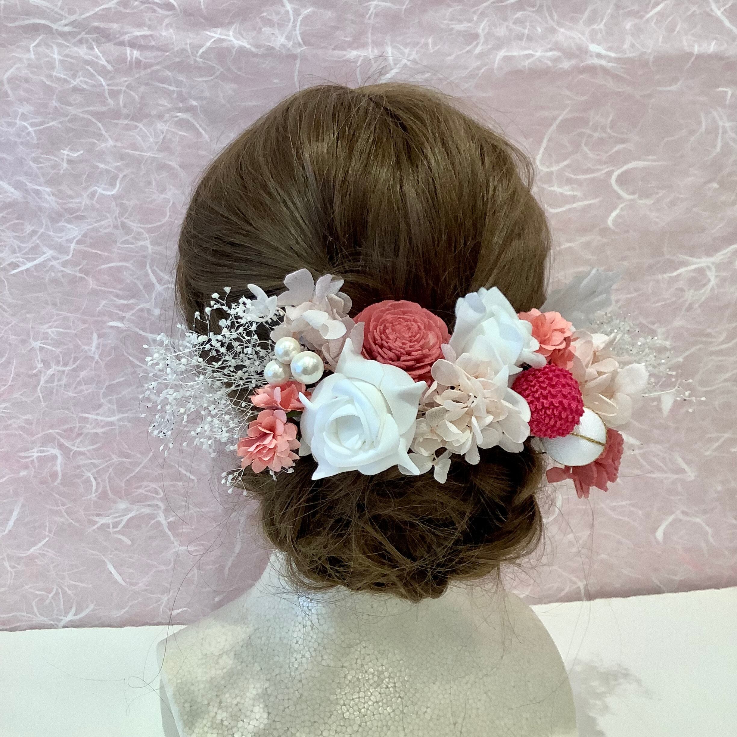 プリザーブドフラワー 髪飾り