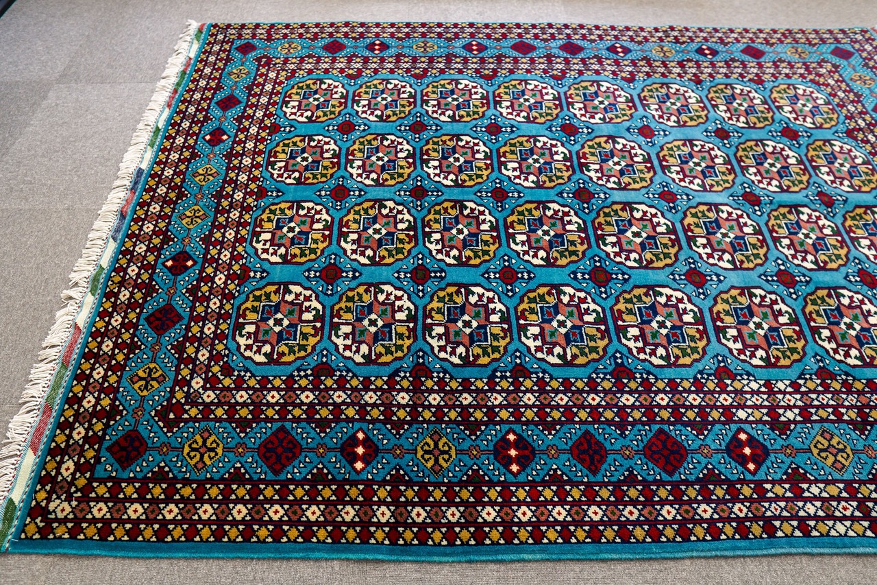210×155cm トルクメン ボハララグ 手織り絨毯 ペルシャ絨毯 210 