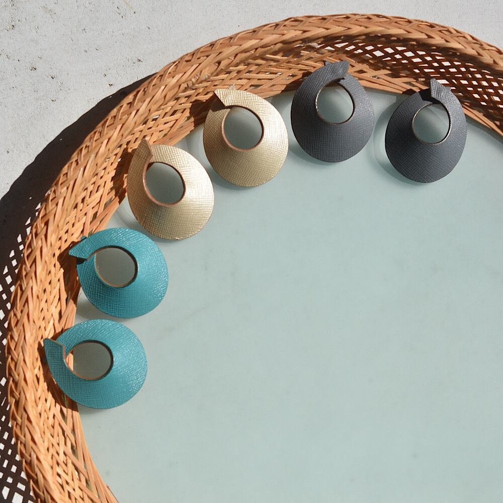 leather pierce/earring 《Goat Connect》3colors | TO DAY'S BOUTIQUE