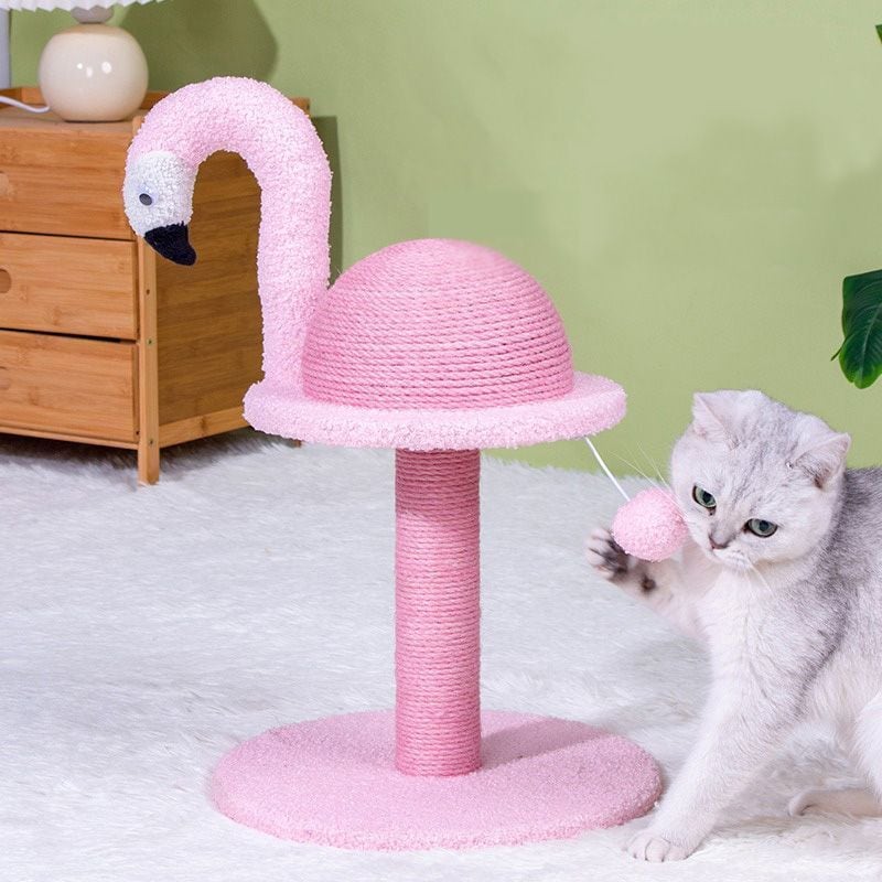 猫用おもちゃ 爪とぎ ピンク フラミンゴ型 ペット お手入れ 玩具