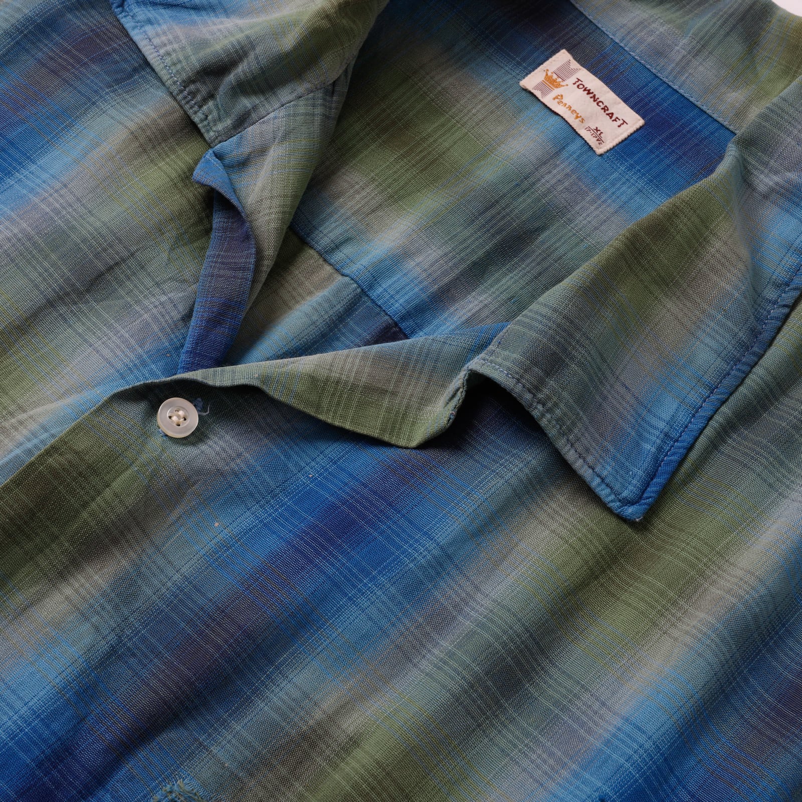 逸品】60s special Vintage ombre check shirt green special