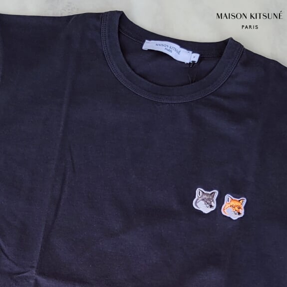 Maison Kitsune メゾン キツネ Tシャツ 半袖 メンズ ダブルフォックスヘッド パッチ クラシック Tシャツ 2023年モデル  BU00103KJ0008 ANTHRACITE | BEES HIGH powered by BASE