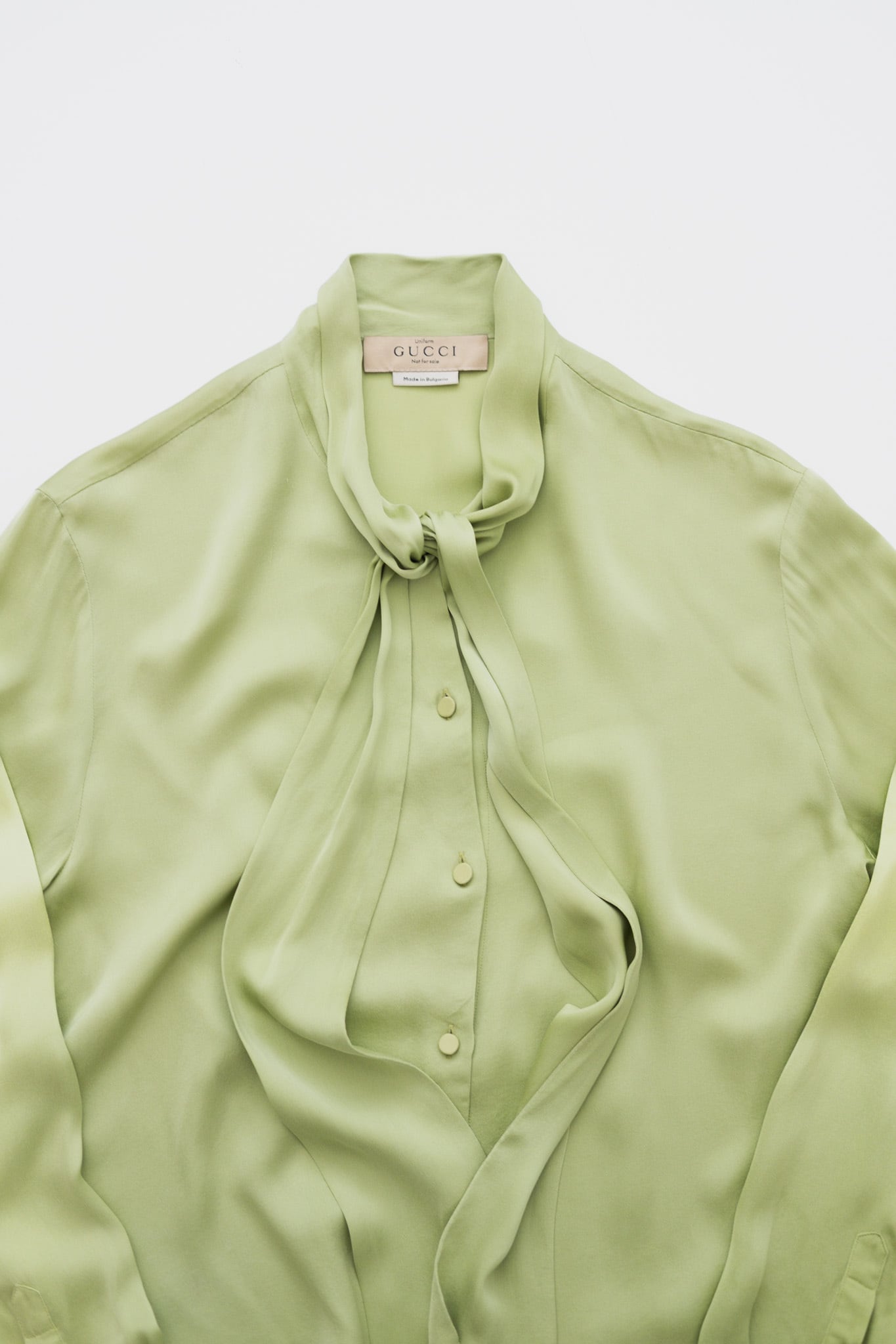 94-04] “GUCCI” Silk Tie-Neck Uniform Blouse（Designe by Tom Ford