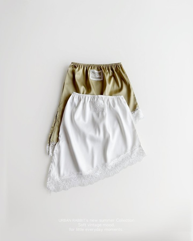 【取寄】urban rabbit｜asymmetric satin skirt｜アンバランスサテンスカート｜XS-JM｜kids&jr｜26 summer