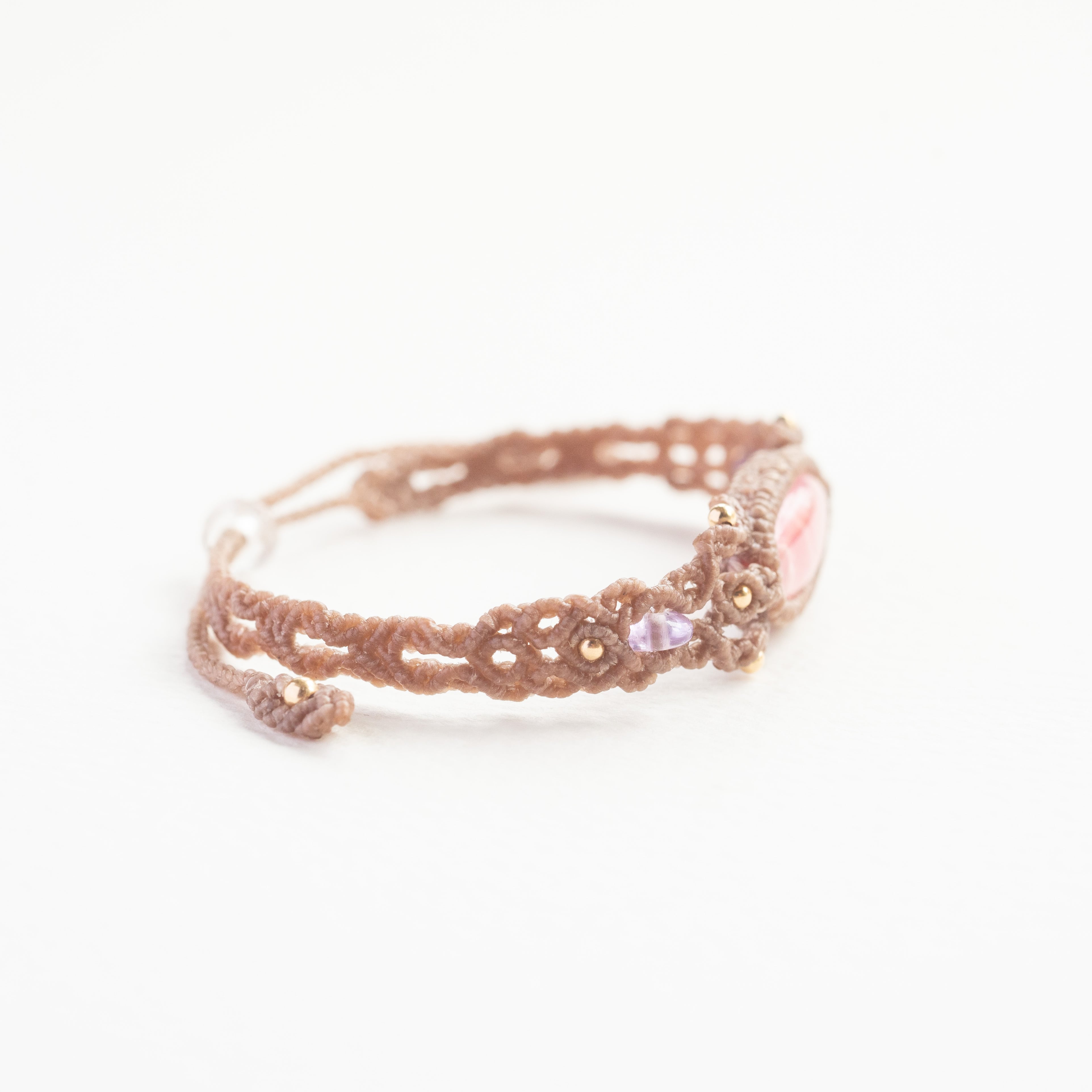 インカローズのマクラメ編み 天然石ブレスレット | SHANTi WALA