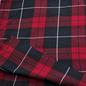 TC071◆2.2m◆L◆ラスト1点!綿ポリエステル混先染めチェック生地◆レッド×ブラック×ホワイト