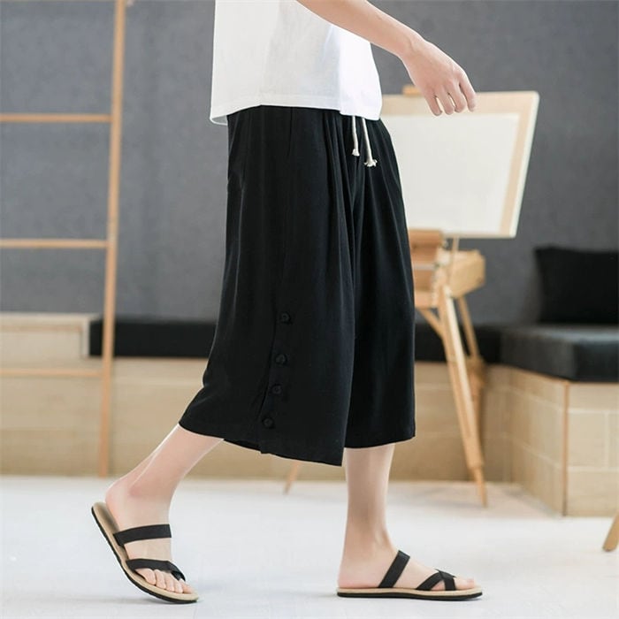 七分丈パンツ 綿麻 3色 M-5XLsize ハーフパンツ リネン 25zm960 七分丈パンツ 綿麻 メンズ 3色 M-5XLsize イージーパンツ ハーフ