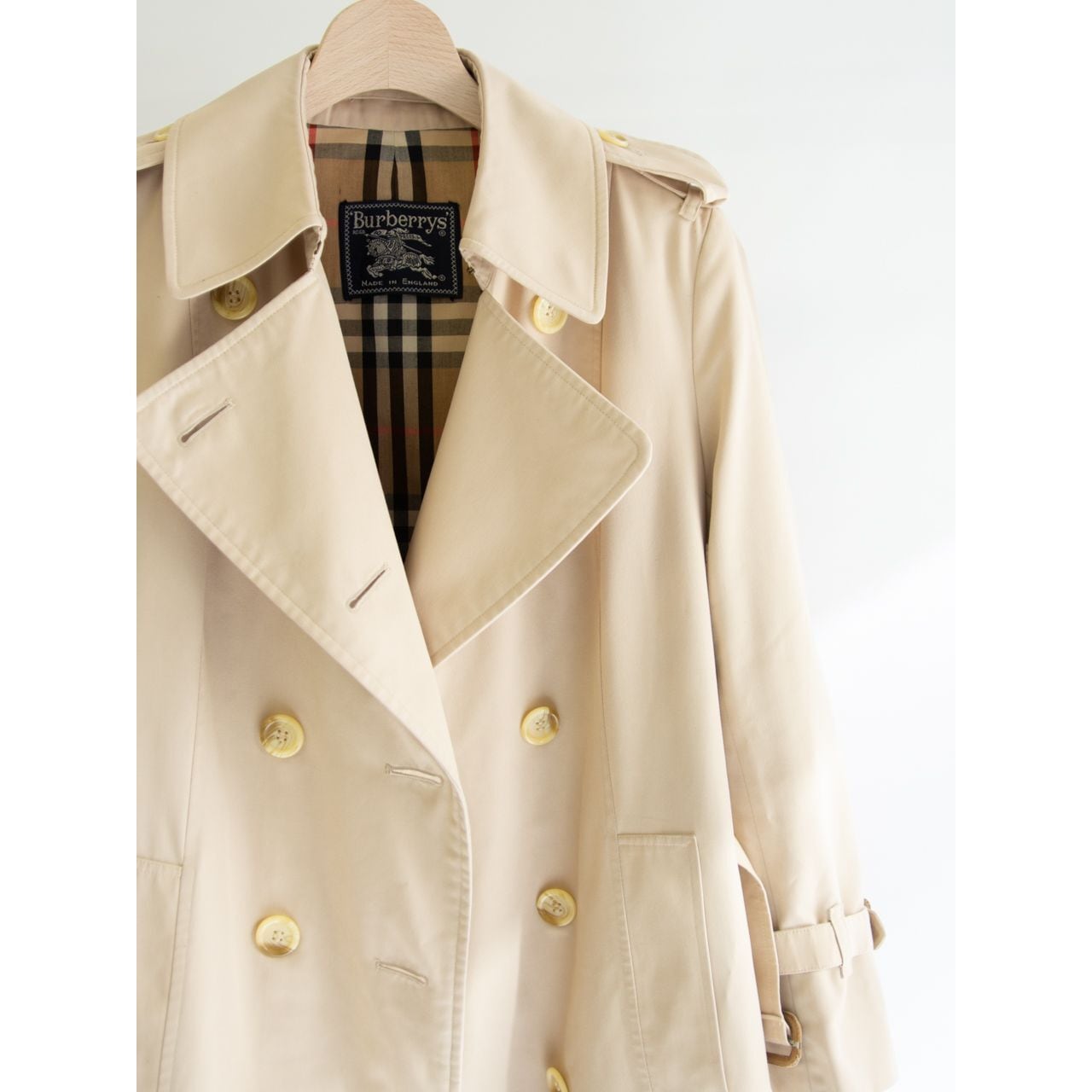 Burberrys】Made in England 80's polyester-cotton trench coat Burberrys】Made in England 80's polyester-cotton trench coat