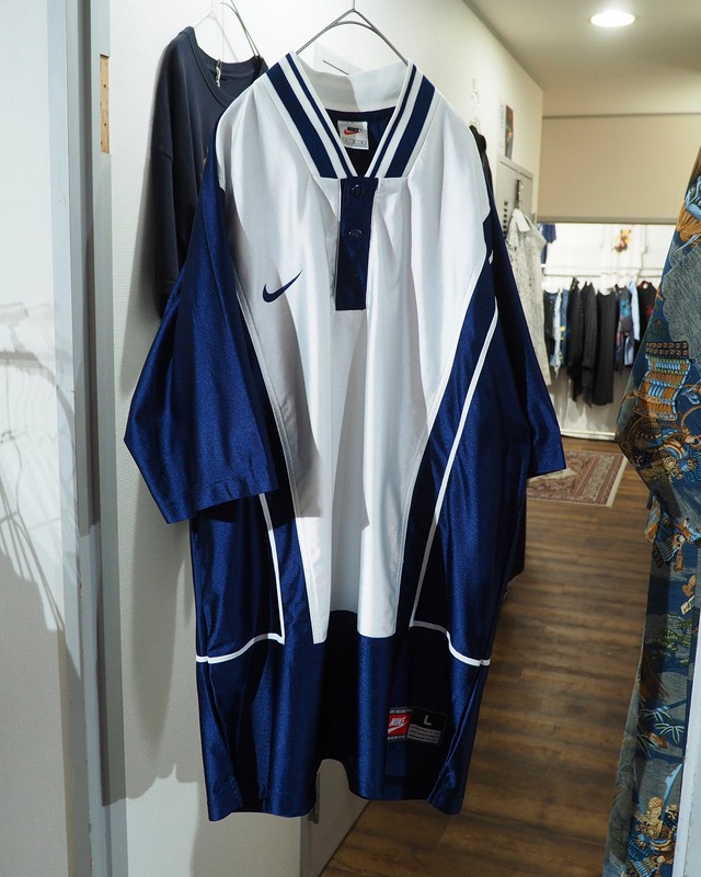 2000s " NIKE " Dark navy × White Bi color Over silhouette Game shirt