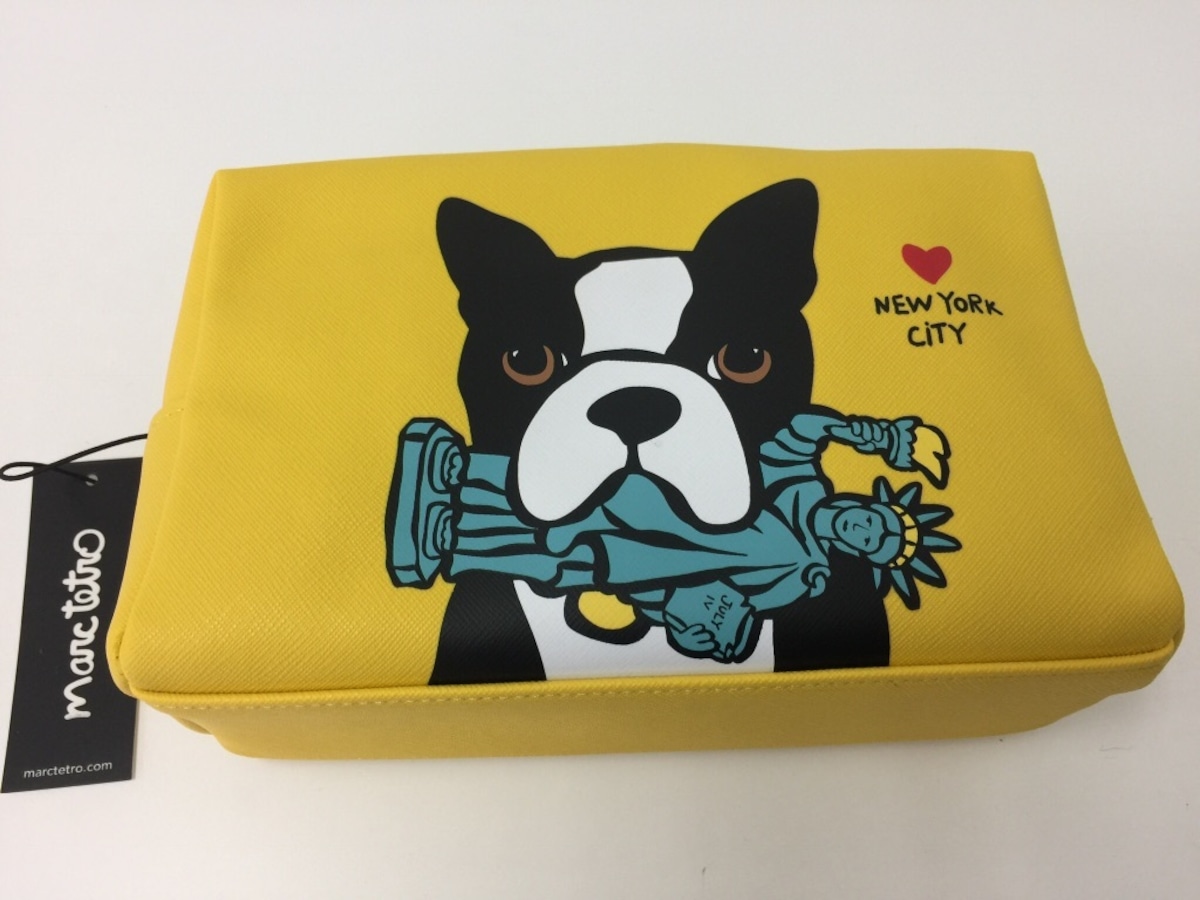 M38 コスメバッグ ラージ ボストンテリア NY 犬 marc tetro マーク 
