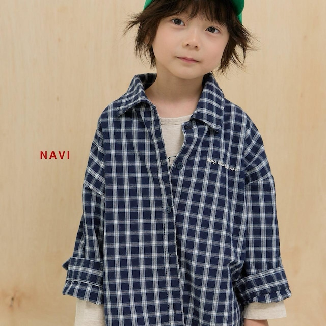 【2点送料無料】«予約»«ジュニアサイズあり»«navi» チェックシャツ2colors
