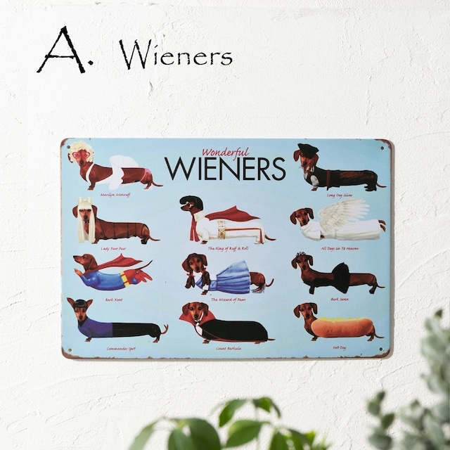 アンティーク レトロサイン ブリキ看板 30x20cm A. Wieners