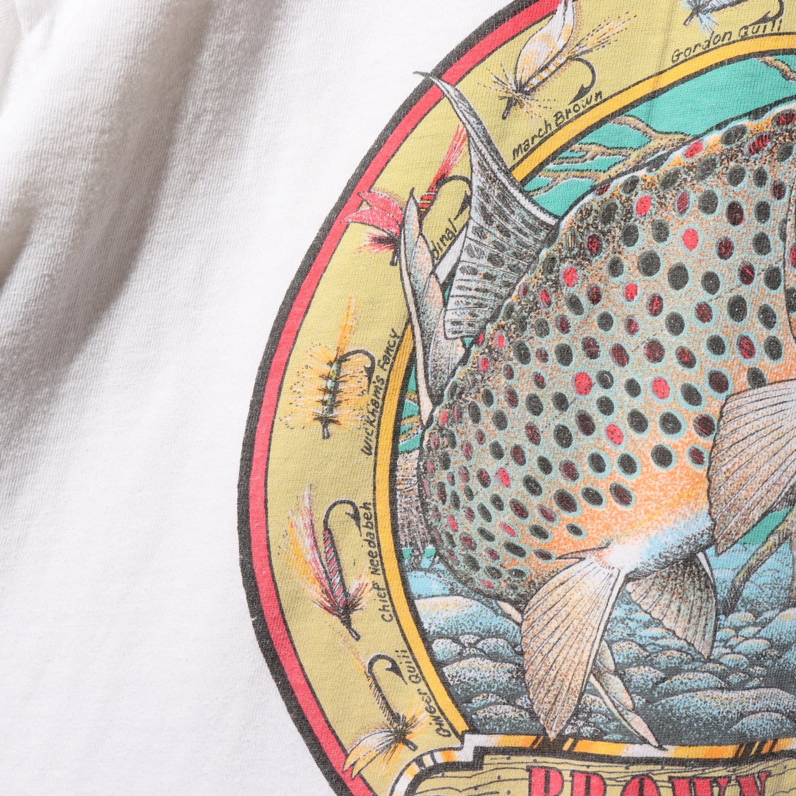 XL USA シングルステッチ ONEITA ブラウントラウト Tシャツ 90s