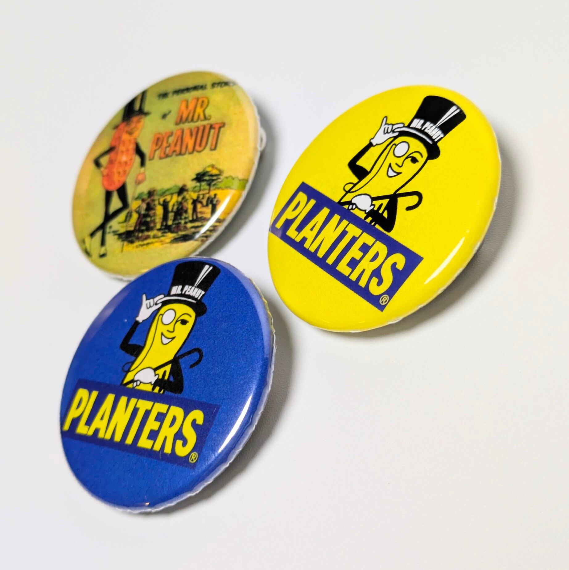 送料無料！【 Mr.PEANUTS ( ミスターピーナッツ ) / プランターズ 】 缶バッジ3Pセット 〚アメリカン雑貨 アメトイ〛