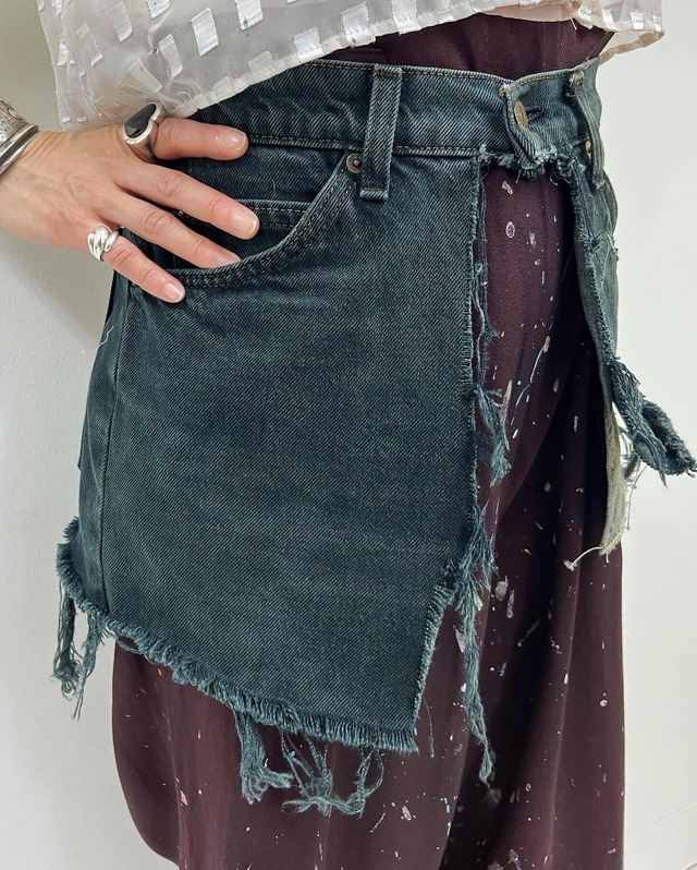 trlp 80s overdyed Levi's wrap skirt