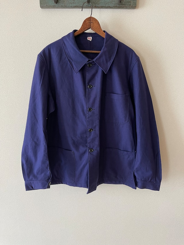 French vintage  cotton Blue Work Jacket "SAINT JAMES"Dead Stock