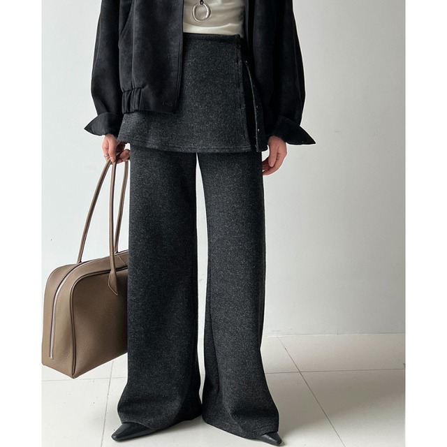 layered flare pants　J00257