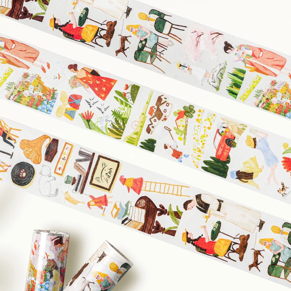 マスキングテープ 海外 海外マスキングテープ巻売り 草苺茫茫 フラワー