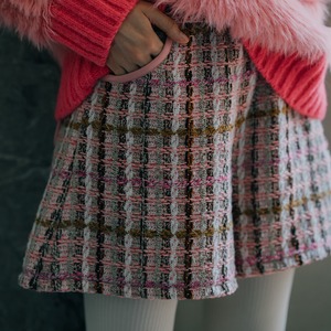 ツイードチェックショートパンツ(ピンク)