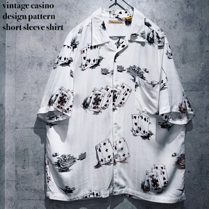 vintage casino design pattern short sleeve shirt