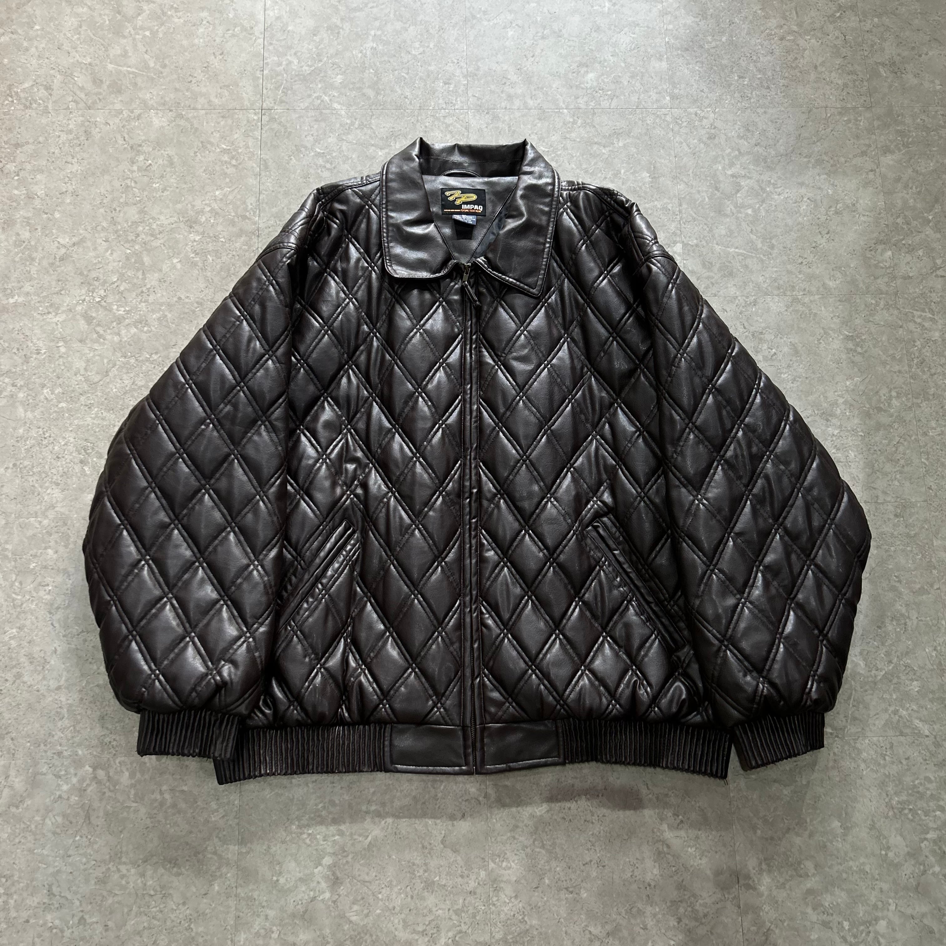 4XL‼︎〜00s IMPAC Future Teck Wear fake leather quilting zip blouson【仙台店】