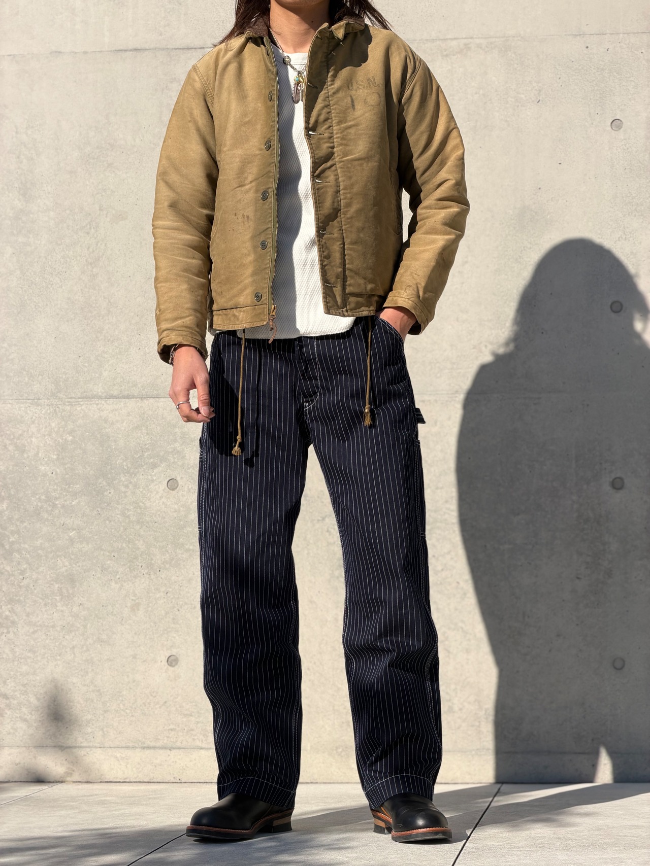 Wabash Stripe Straight Work Pants