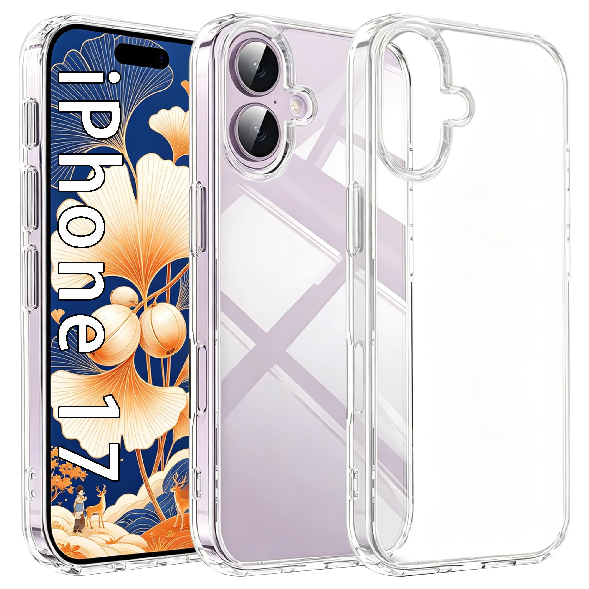 Nutmeg iPhone 17 用 ケース クリア 耐黄変 耐衝撃 薄型 指紋防止 アイフォン17 用 ソフト TPU 保護ケース 軽量 スリム あいふぉん17 スマホカバー ストラップホール付き 全面保護 傷つけ防止 透明