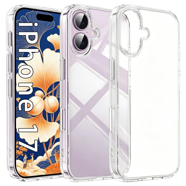 Nutmeg iPhone 17 用 ケース クリア 耐黄変 耐衝撃 薄型 指紋防止 アイフォン17 用 ソフト TPU 保護ケース 軽量 スリム あいふぉん17 スマホカバー ストラップホール付き 全面保護 傷つけ防止 透明