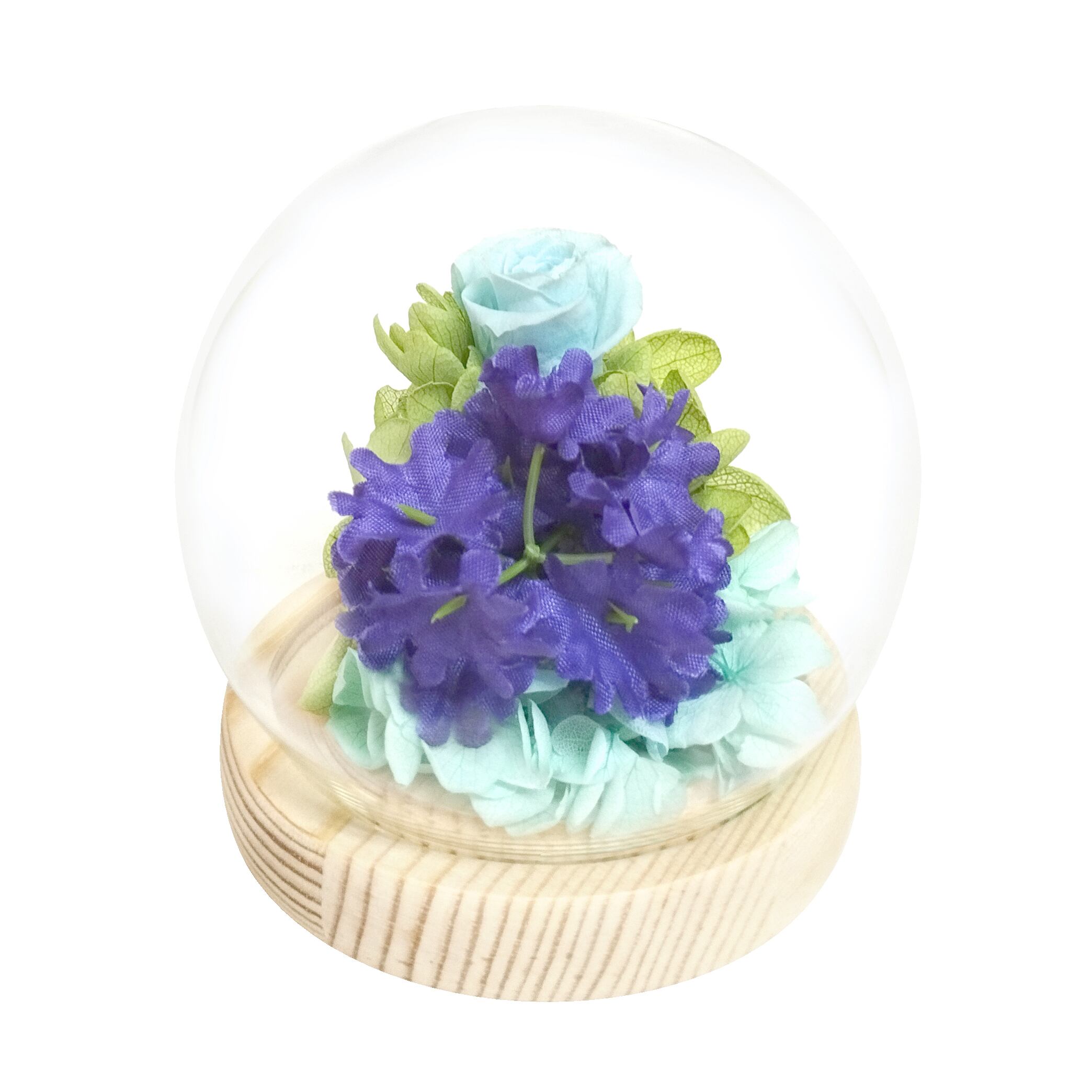 ガラスドームアレンジメント ハート B13516 ﾚｯﾄﾞ+ｿｰﾗ | プリザーブド