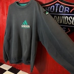 90s adidas EQUIPMENT ブラックフェードスウェット　刺繍ロゴ　アディダス　L