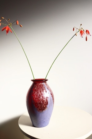 purple glitter vase