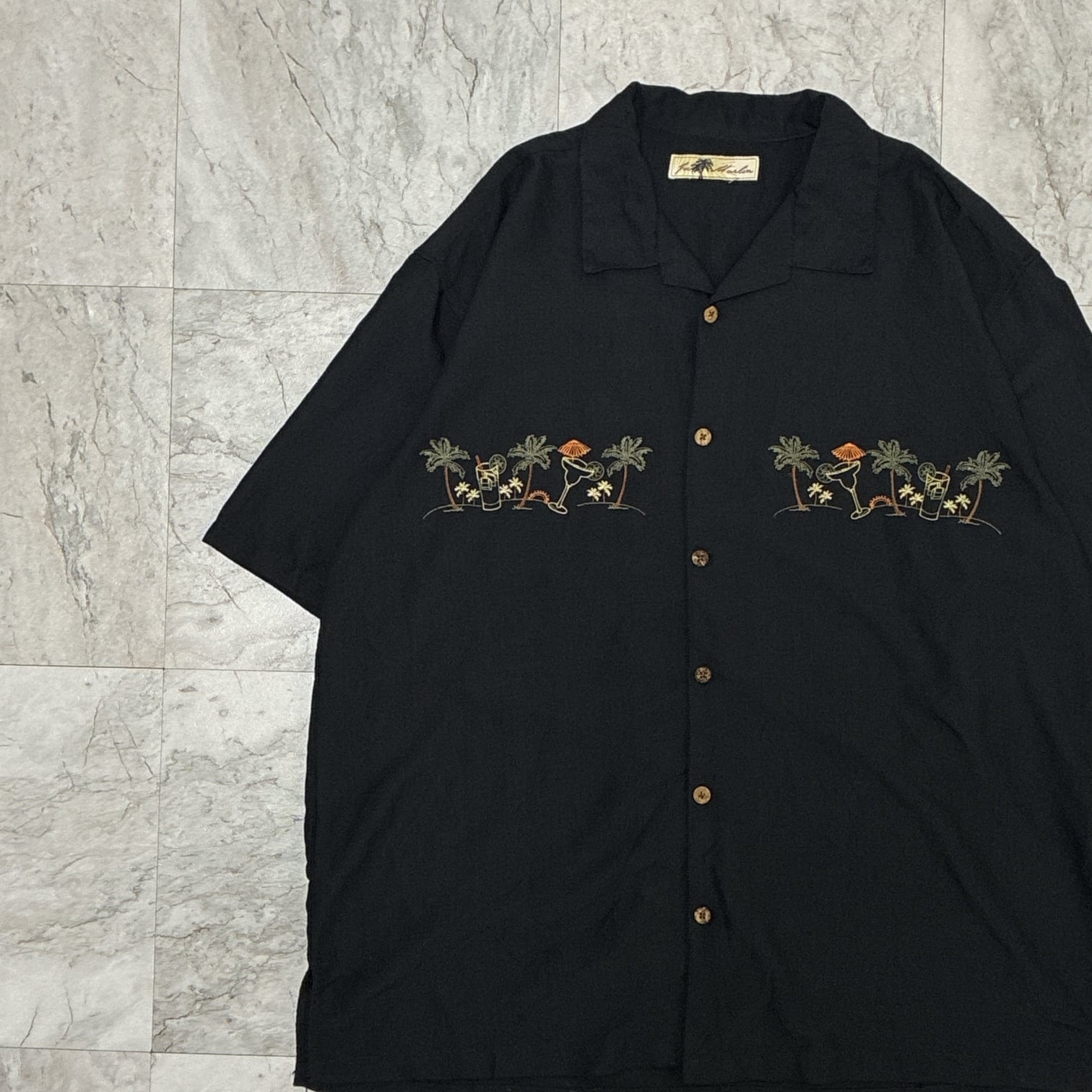 Karl Helmut カールヘルム キューピー柄 半袖 オープンカラーシャツ