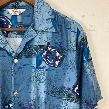 ハワイ製 70年代 70s Tropicana トロピカーナ 開襟 アロハシャツ 古着 
