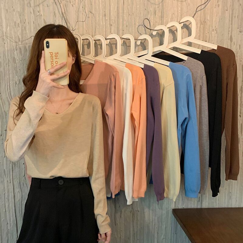 ルーズブラウス スプリングオータムスタイルシャツ セーター レディース ロング 春物 秋物 試着室88890092231